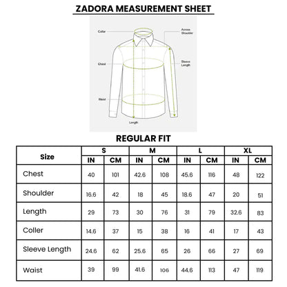 ZADORA Pack of 3 Men's Cotton Regular Fit Full Sleeves Stylish, Comfortable Casual & Formal Shirt